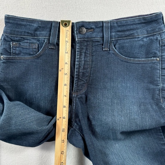 NYDJ Straight Leg Jeans Womens Size 6 Dark Blue Mid Rise - Picture 12 of 14